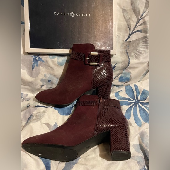 IVYY Wine ankle boots 10M - Picture 1 of 3